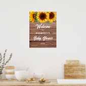 Rustic Sunflower Fall Welcome Baby Shower  Poster (Keuken)