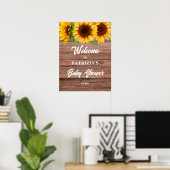 Rustic Sunflower Fall Welcome Baby Shower  Poster (Thuiskantoor)