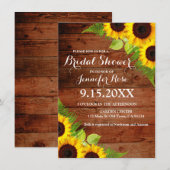 Rustic Sunflower Fern Wood Vrijgezellenfeest Invit Kaart (Voorkant / Achterkant)