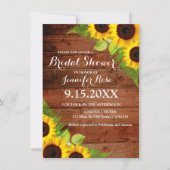 Rustic Sunflower Fern Wood Vrijgezellenfeest Invit Kaart (Voorkant)