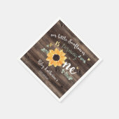 Rustic Sunflower First Birthday Party Napkins Servet (Hoek)