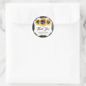 Rustic Sunflower Floral Hartelijk dank Ronde Sticker (Tas)