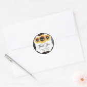 Rustic Sunflower Floral Hartelijk dank Ronde Sticker (Envelop)
