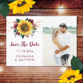 Rustic Sunflower Floral licht foto sparen de datum Save The Date