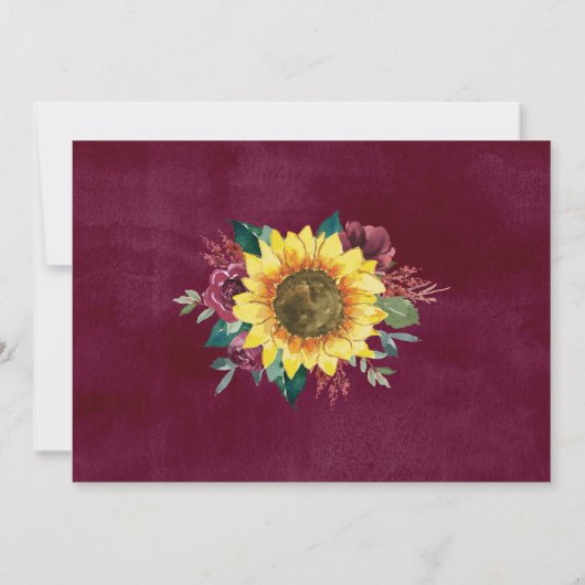 Rustic Sunflower Floral licht foto sparen de datum Save The Date (Achterkant)