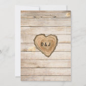 Rustic Sunflower Floral on Wood Wedding Invitation Kaart (Achterkant)