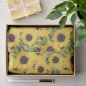 Rustic Sunflower  Floral Pattern Tissuepapier (Geschenk)