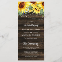 Rustic Sunflower Floral String Lights Wedding