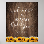 Rustic Sunflower Floral Vrijgezellenfeest Welkom Poster (Voorkant)