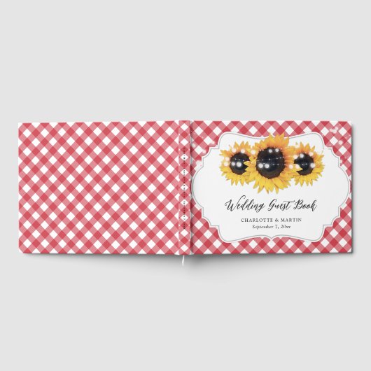 Rustic Sunflower Floral Weddenschap Gastenboek (Volledig)