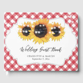 Rustic Sunflower Floral Weddenschap Gastenboek (Voorkant)