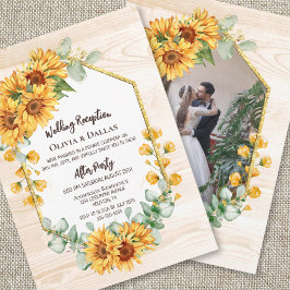 Rustic Sunflower Floral Wedding Reception Foto Kaart
