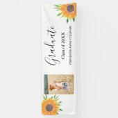 Rustic Sunflower Foto Gefeliciteerd Afstuderen Spandoek (Verticaal)