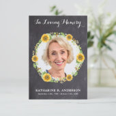 Rustic Sunflower Foto Memorial Sympathie Bedankkaart (Staand voorkant)