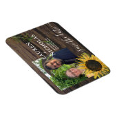 Rustic Sunflower Foto Save the Date Magneet (Rechterzijde)