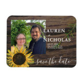 Rustic Sunflower Foto Save the Date Magneet (Horizontaal)