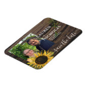 Rustic Sunflower Foto Save the Date Magneet (Linkerzijde)