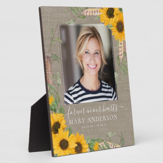 Rustic Sunflower Fotoherdenking Fotoplaat (Zijkant)