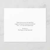 Rustic Sunflower Funeral Budget Hartelijk dank (Achterkant)