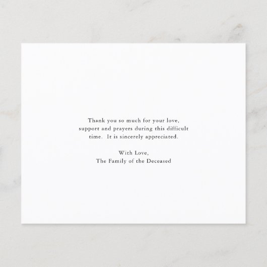 Rustic Sunflower Funeral Budget Hartelijk dank (Achterkant)