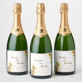 Rustic Sunflower Funny Wedding Sparkling Wijnetiket (Flessen)