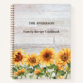 Rustic Sunflower Garden Family Recipe Cookbook Notitieboek (Voorkant)