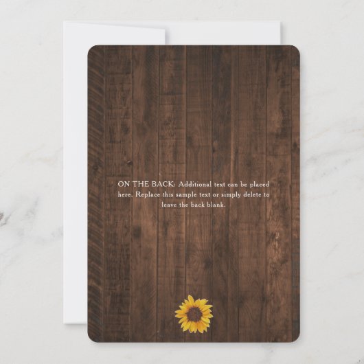 Rustic Sunflower Gold Geometric Graduation Party Kaart (Achterkant)
