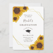 Rustic Sunflower Gold Geometric Graduation Party Kaart (Voorkant)