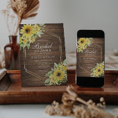 Rustic Sunflower Greenery Bridal Shower Kaart