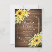 Rustic Sunflower Greenery Bridal Shower Kaart (Voorkant)