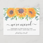 Rustic Sunflower Greenery Moving Aankondigingskaart (Voorkant)