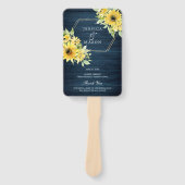 Rustic Sunflower Greenery Wedding Fan Programme Handwaaier (Voorkant)