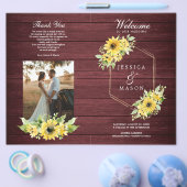 Rustic Sunflower Greenery Wedding Program Booklet Flyer (Enkel)