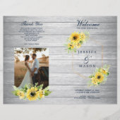 Rustic Sunflower Greenery Wedding Program Booklet Flyer (Voorkant)