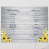 Rustic Sunflower Greenery Wedding Program Booklet Flyer (Achterkant)