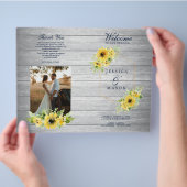 Rustic Sunflower Greenery Wedding Program Booklet Flyer (Hand)