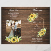 Rustic Sunflower Greenery Wedding Program Booklet Flyer (Voorkant)