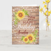 Rustic Sunflower Happy Birthday Floral Kaart (Gele Bloem)