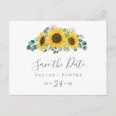 Rustic Sunflower Horizontal Sparen het Briefkaart (Voorkant)