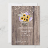 Rustic Sunflower Hydrangea Elegant Bouquet Wedding Kaart (Voorkant)