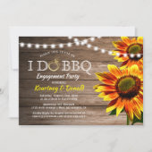 Rustic Sunflower 'I Do BBQ' | Engagement Party Kaart (Voorkant)