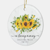 Rustic Sunflower In Loving Memory Keepsake Keramisch Ornament (Links)