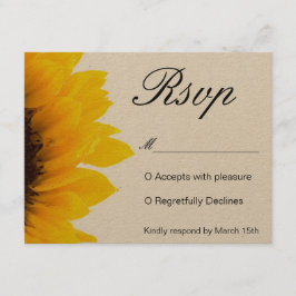 Rustic Sunflower Invitation RSVP Kaartje