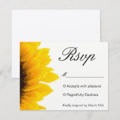 Rustic Sunflower Invitation RSVP Kaartje (Voorkant / Achterkant)