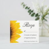 Rustic Sunflower Invitation RSVP Kaartje (Staand voorkant)