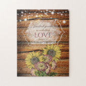 Rustic Sunflower Jeremiah 31:3 Bijbelverse Legpuzzel (Verticaal)