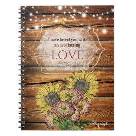Rustic Sunflower Jeremiah 31:3 Bijbelverse Notitieboek