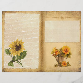 Rustic Sunflower Journal Page