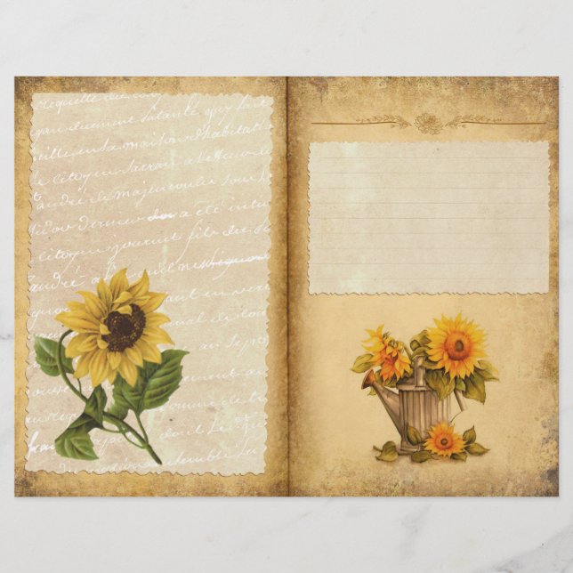 Rustic Sunflower Journal Page (Voorkant)