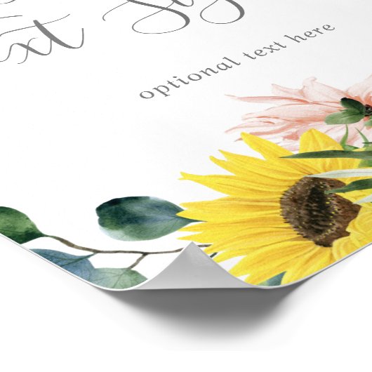 Rustic Sunflower Kaarten & Geschenken Op Maat Gema Poster (Hoek)